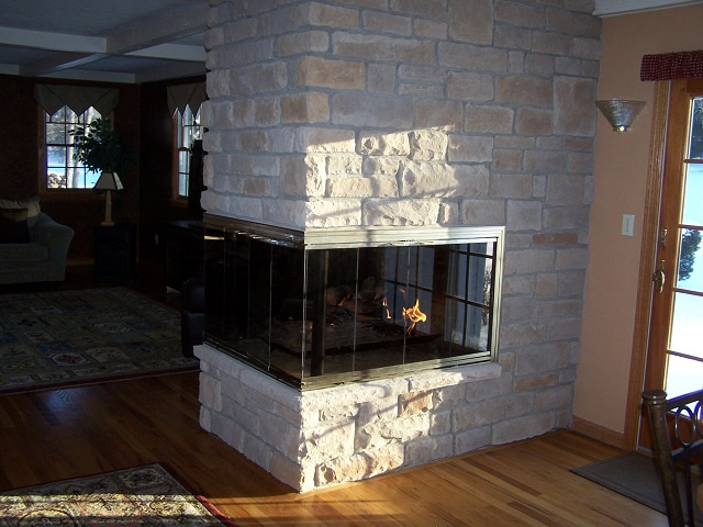 Faux Stone Fireplace