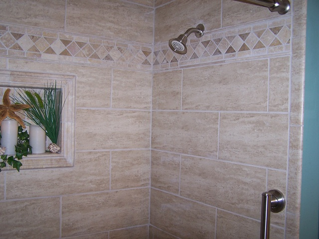 Ceramic tile tub walls